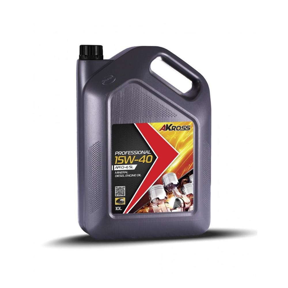 Масло моторное минеральноеьное professional 15w-40 ci-4/sl/e7 10л - Akross AKS0030MOM