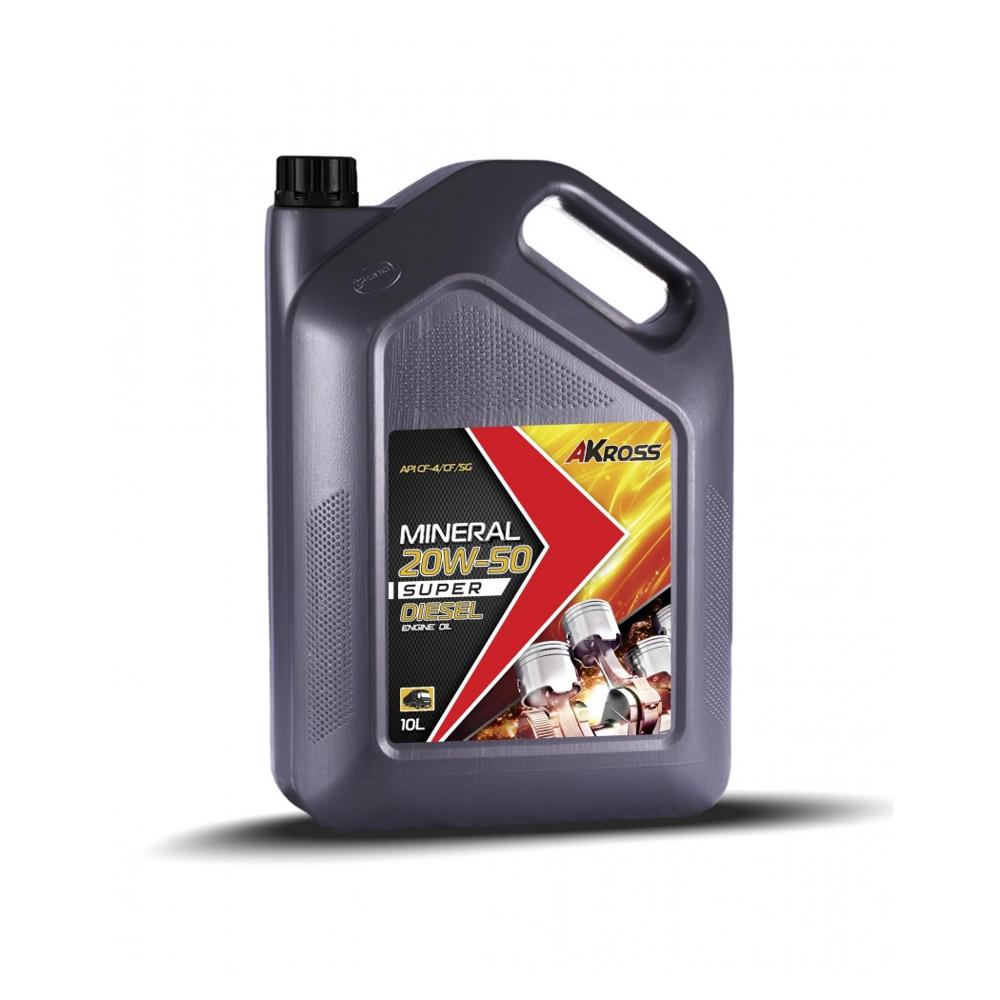 Масло моторное минеральноеьное super diesel 20w-50 CF-4/CF/SG/группа Д2 10л - Akross AKS0010MOM