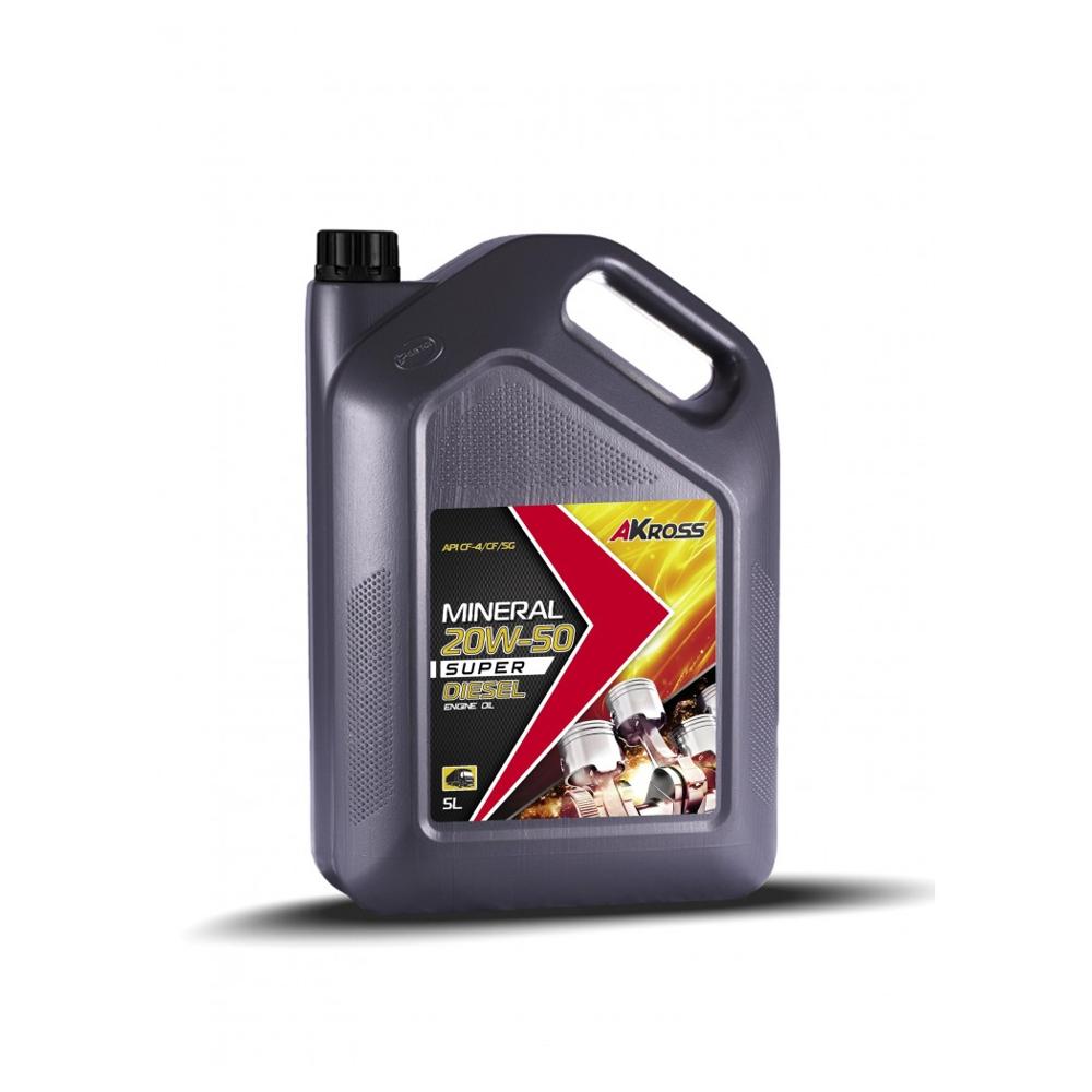 Масло моторное минеральноеьное super diesel 20w-50 CF-4/CF/SG/группа Д2 5л - Akross AKS0009MOM