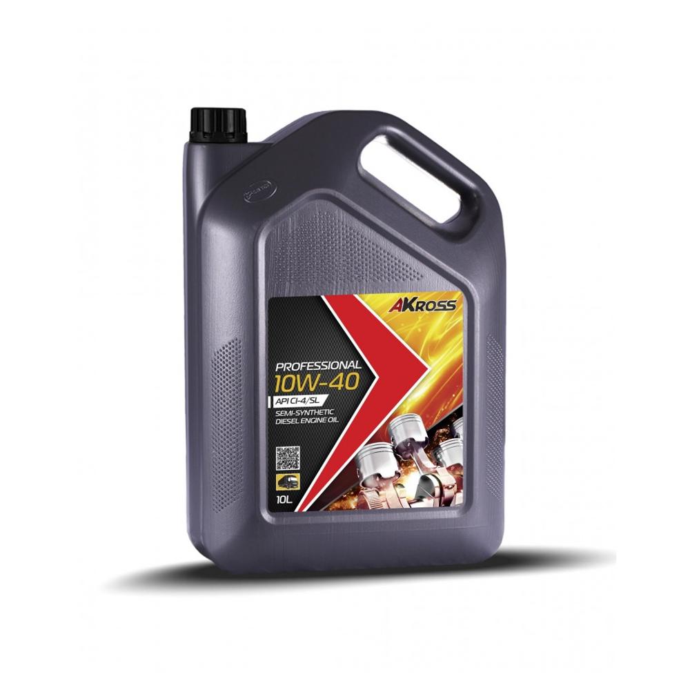 Масло моторное полусинтетическое professional 10w-40 ci-4/sl/e7/пао «автодизель» 10л - Akross AKS0022MOS