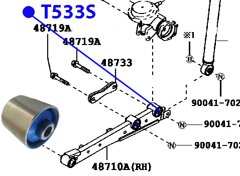 Сайлентблок задней продольной тяги - ФОРТУНА T533S