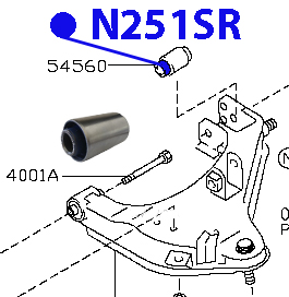 Сайлентблок задний переднего нижнего рычага - ФОРТУНА N251SR