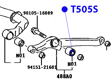 Сайлентблок передней тяги - ФОРТУНА T505S