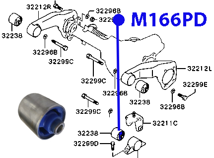 Сайлентблок передний подушки дифференциала - ФОРТУНА M166PD