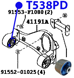 Сайлентблок подушки дифференциала - ФОРТУНА T538PD