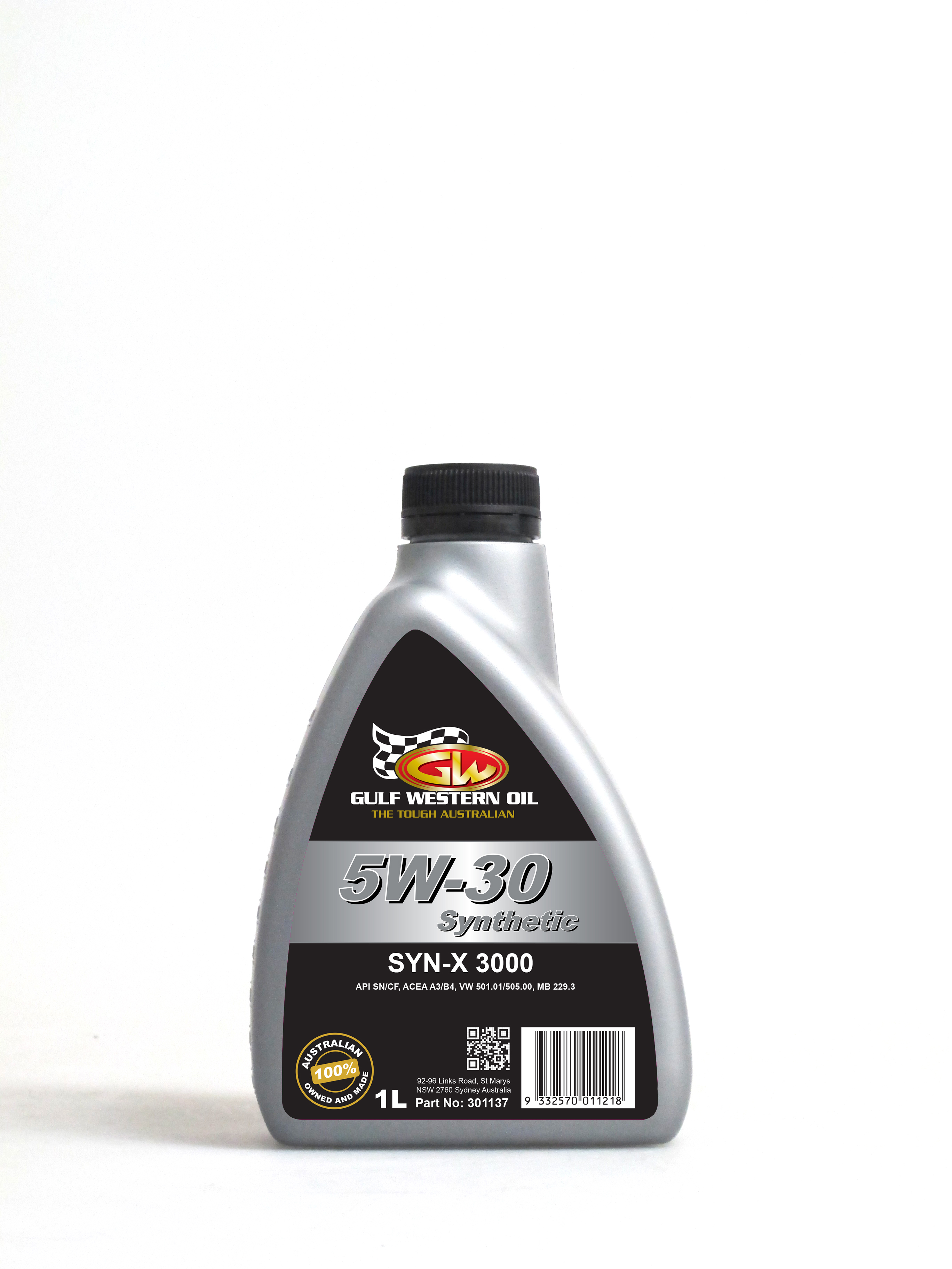 Масло моторное синтетическое syn-x 3000 synthetic sn/cf 5w-30 1л - Gulf Western Oil 301137