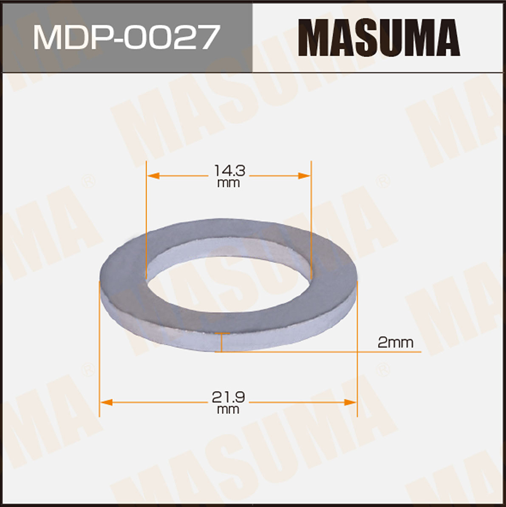 Шайба (прокладка) для болта маслосливного , honda 14.3x21.9x2 [уп.50] - Masuma MDP0027