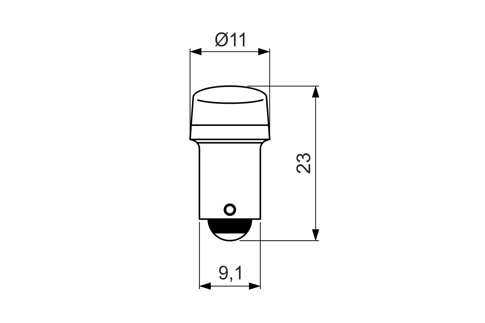 Лампа 12V 1W T4W LED retrofit 4000k - Bosch 1 987 301 514