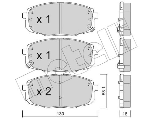 Колодки тормозные дисковые - Metelli 22-0513-1