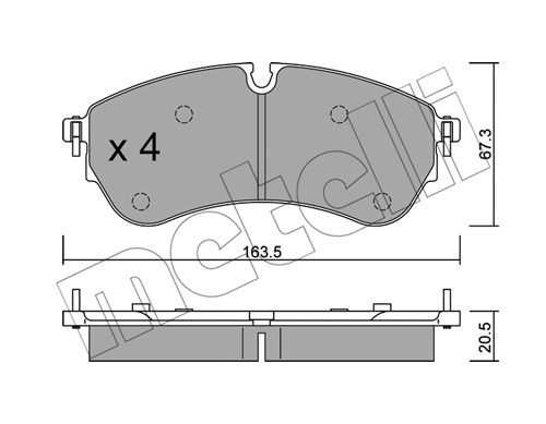 К-т дисков. тормоз. колодок - Metelli 22-1173-0