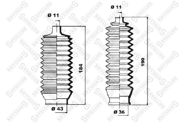 Пыльник рейки рулевой Toyota Carina e 1 - Stellox 14-51007-SX