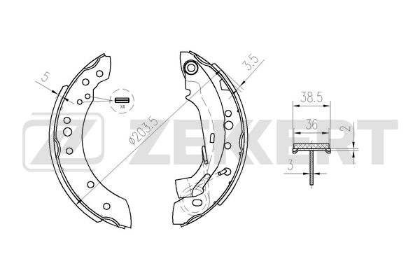 Колодки торм бараб задн citroen c2 03- c3 02- renault clio ii iv 01- dacia logan ii 12- sandero ii 12- Zekkert BK-4278 Рено Дачия Ситроен Пежо 3084₽