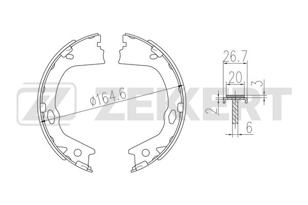 Колодки торм бараб задн стоян торм hyundai grandeur v 10- замена bk-4373 Zekkert BK-4345 Хендай Киа 2258₽