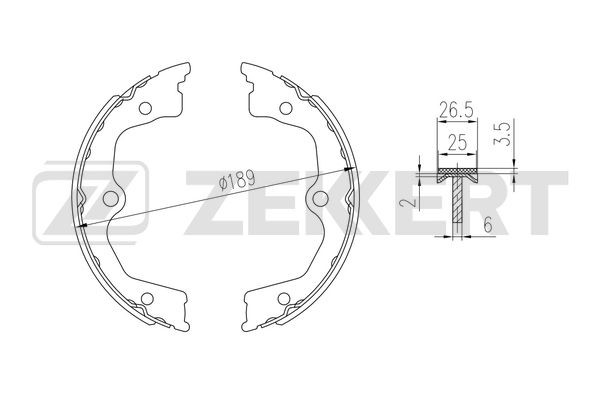 Колодки торм. бараб. задн., стоян. торм. Honda Accord viii, IX 08-, Legend IV 04-, Crosstour 09- Zekkert BK-4350