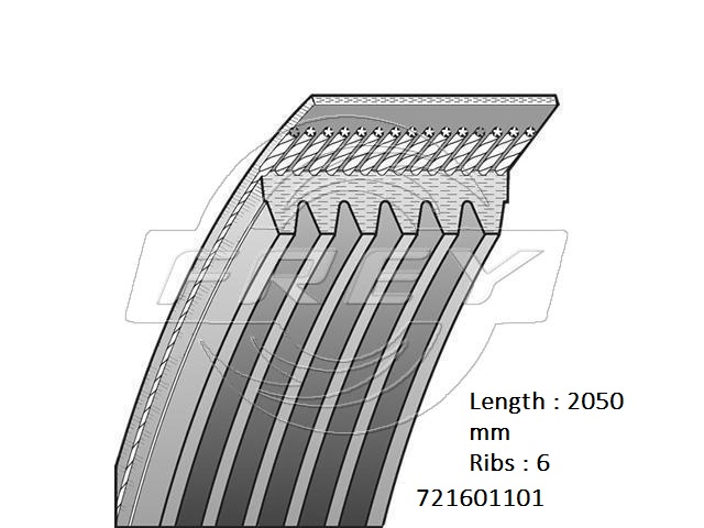 Ремень поликлиновой 6pk2050 - Frey 721601101