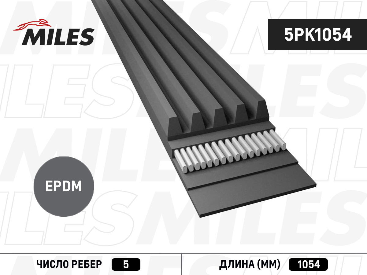 Ремень приводной поликлиновой - Miles 5PK1054