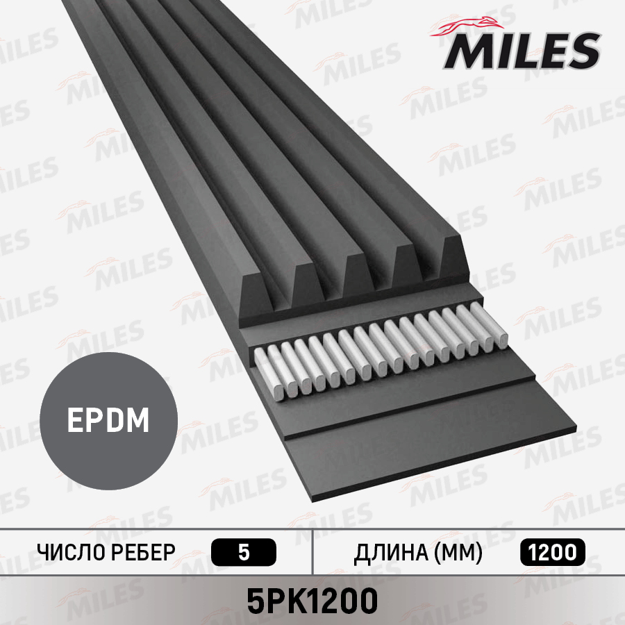 Ремень приводной поликлиновой - Miles 5PK1200