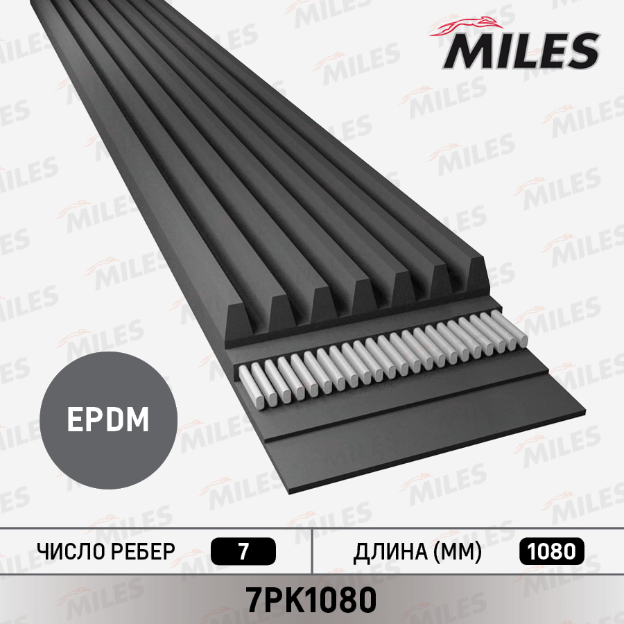 Ремень приводной поликлиновой - Miles 7PK1080