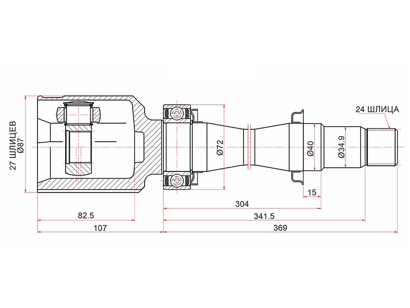 Шрус внутренний FR RH toyota corolla ade150zre17#  3rzfe 10-14rav4 aca3# ala4# ala49 08-15harrier - SAT TO699