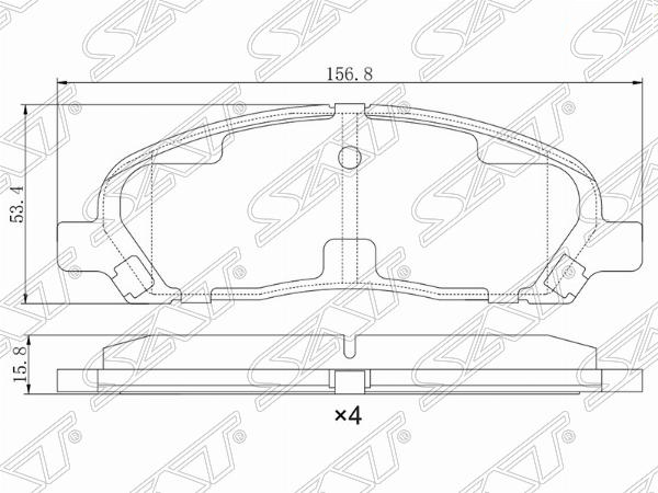 Колодки тормозные перед mitsubishi grandis 97-03chariot 97-02rvr 97-02  4WD - SAT STMR407127
