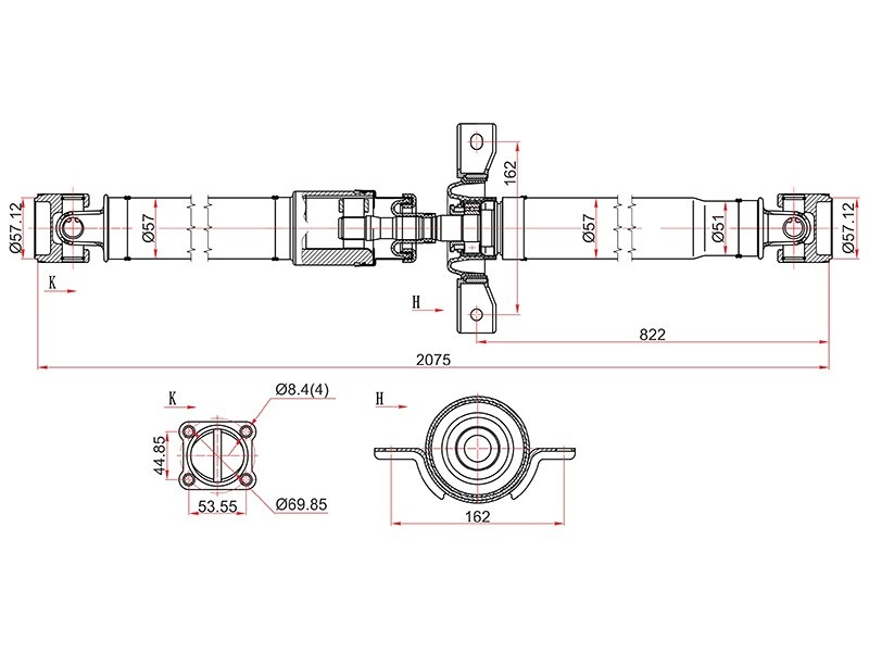Вал карданный honda cr-v rd4/rd5/rd6/rd7/rd8/rd9 02-06 - SAT ST40100S9AE01