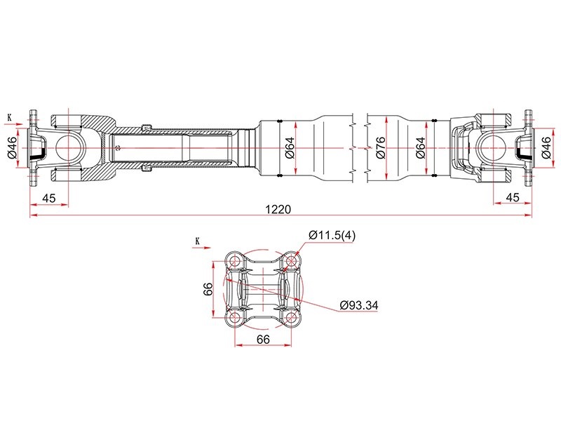 Вал карданный RR toyota  land cruiser 78 07-16 - SAT ST371106A250