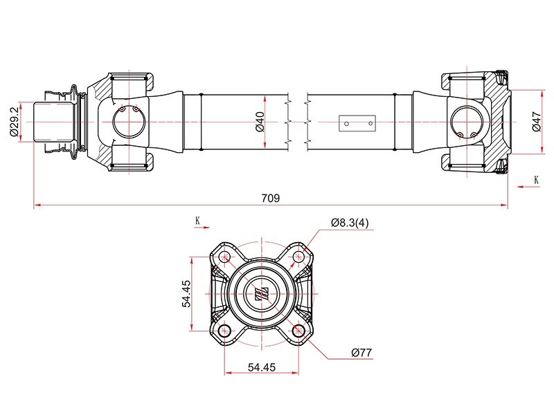 Вал карданный FR BMW X5 E70 10-13 F15 13-18x6 E71 08-14  F16 14- - SAT ST26207597649