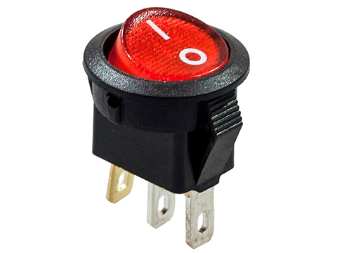 Клавиша 12V 20А овальная с красной LED подсветкой (3конт.) on-off - Nord Yada 905932