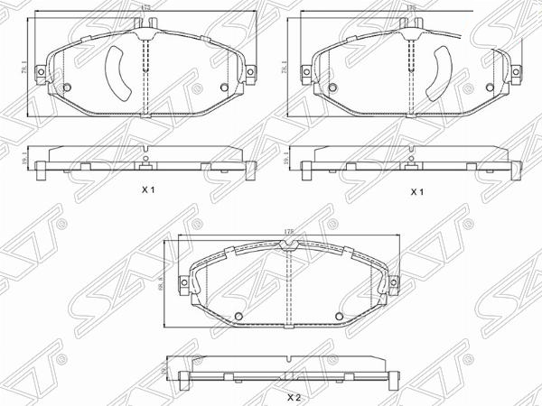 Колодки тормозные перед mercedes c-class w205 14-18 e-class w213 16- - SAT ST280001