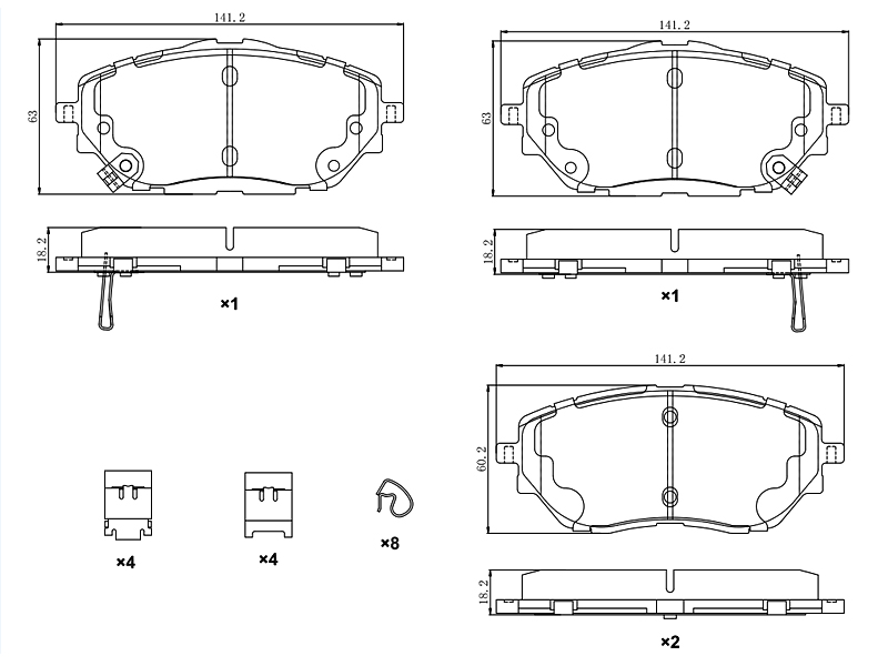 Колодки тормозные перед toyota c-hr 16- - SAT ST04465F4020