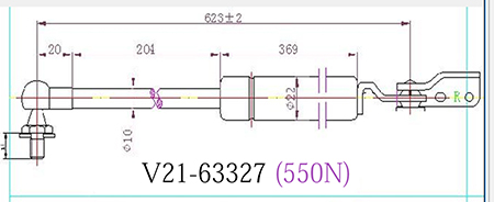 Амортизатор багажника v21-63327 - JETT V2163327