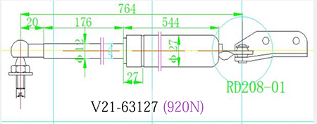 Амортизатор багажника   v21-63127 - JETT V2163127