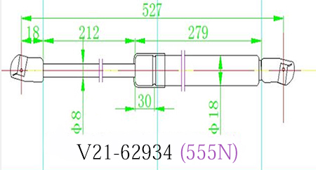 Амортизатор багажника   v21-62934 - JETT V2162934