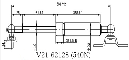 Амортизатор багажника v21-62128 - JETT V2162128