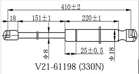 Амортизатор капота   v21-61198 - JETT V2161198