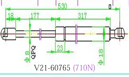 Амортизатор багажника   v21-60765 - JETT V2160765