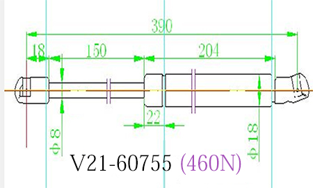 Амортизатор капота   v21-60755 - JETT V2160755
