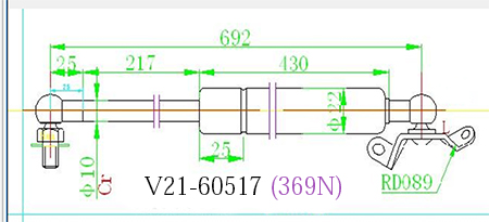Амортизатор багажника v21-60517 - JETT V2160517