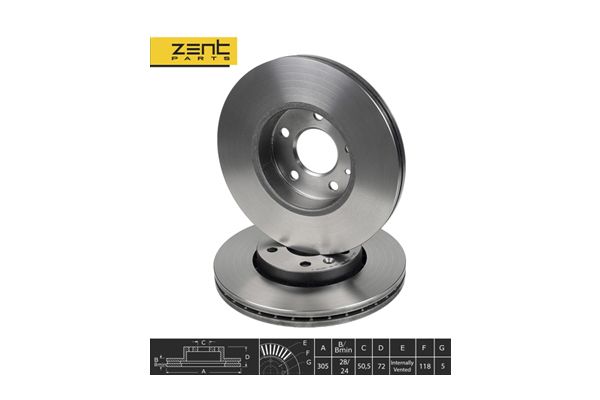 Диск торм. пер.  Renault Trafic, Opel 01 | перед | - ZENTPARTS Z06174