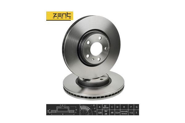 Диск тормозной пер.  Audi a4/a5 07> | перед | - ZENTPARTS Z06059