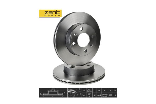 Диск тормозной передний  Kia Picanto - ZENTPARTS Z06106