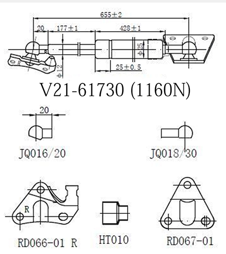 Амортизатор багажника   v21-61730 - JETT V2161730