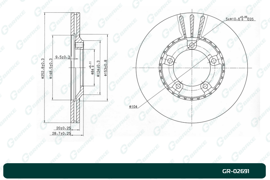 Диск тормозной   gr-02691 - G-brake GR02691