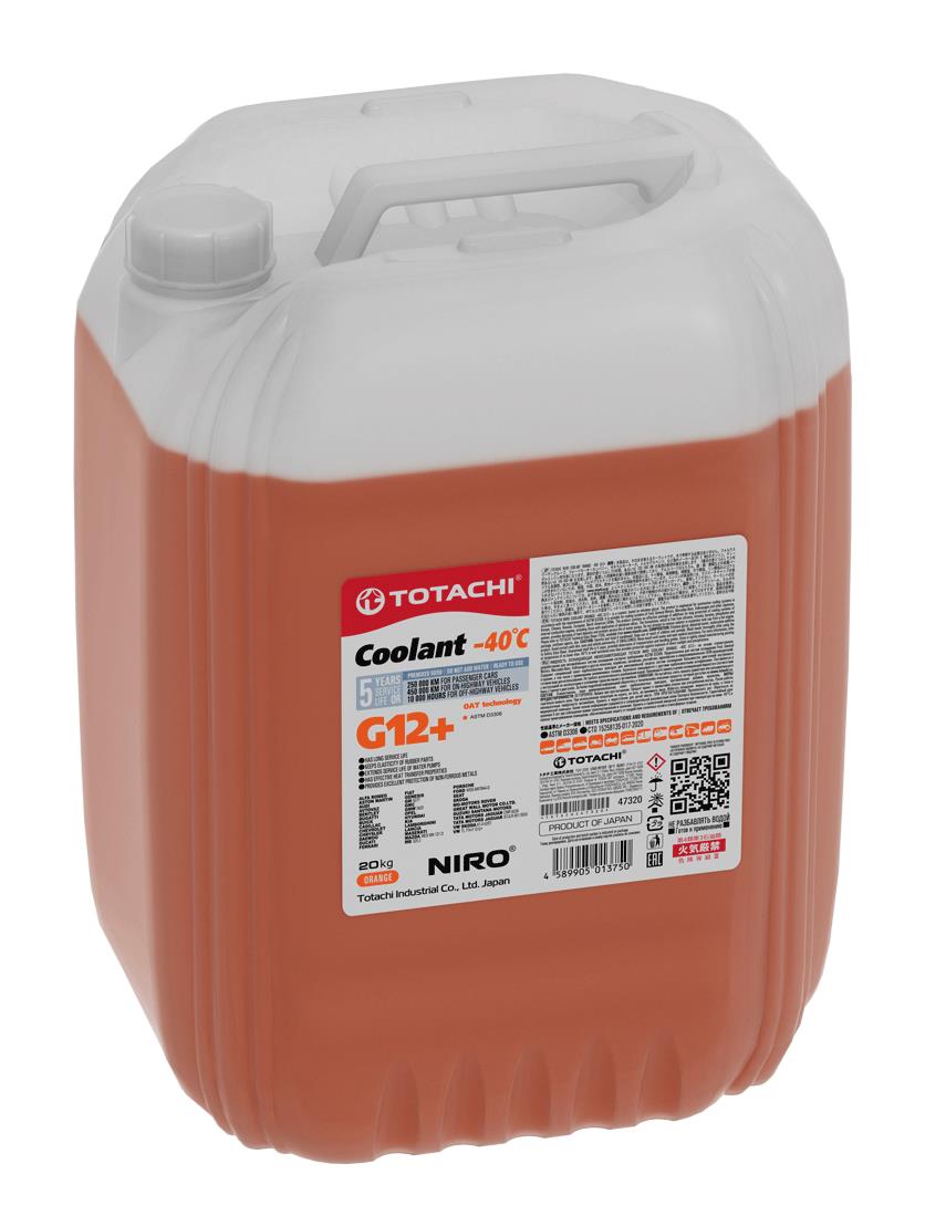 Антифриз готовый раствор niro coolant g12 -40c оранжевый 20кг Totachi 47320 4492₽