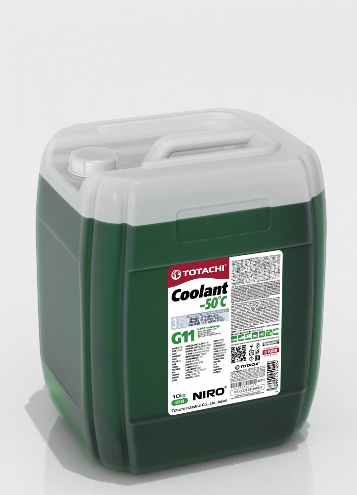 Антифриз, готовый раствор niro coolant G11 -50°c зелёный 10кг - Totachi 44710