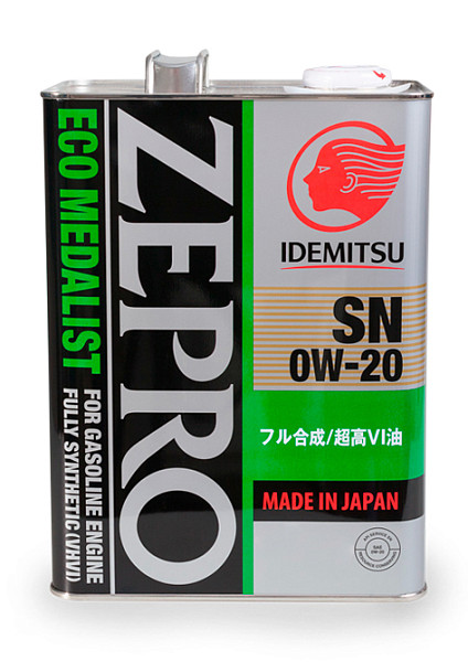 0w-20 zepro ECO medalist SN 4л (синт. мотор. масло) - IDEMITSU 4253-004