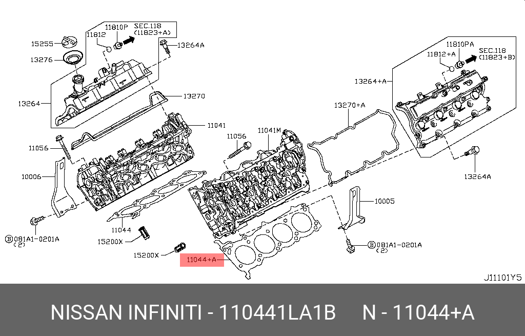 Прокладка головки блока vk56vd - Nissan 11044-1LA1B
