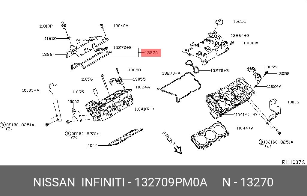 Прокладка клап крышки L50 vq35de - Nissan 13270-9PM0A