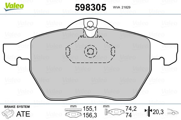 Колодки торм. Передние Opel Valeo - VALEO PHC 598305