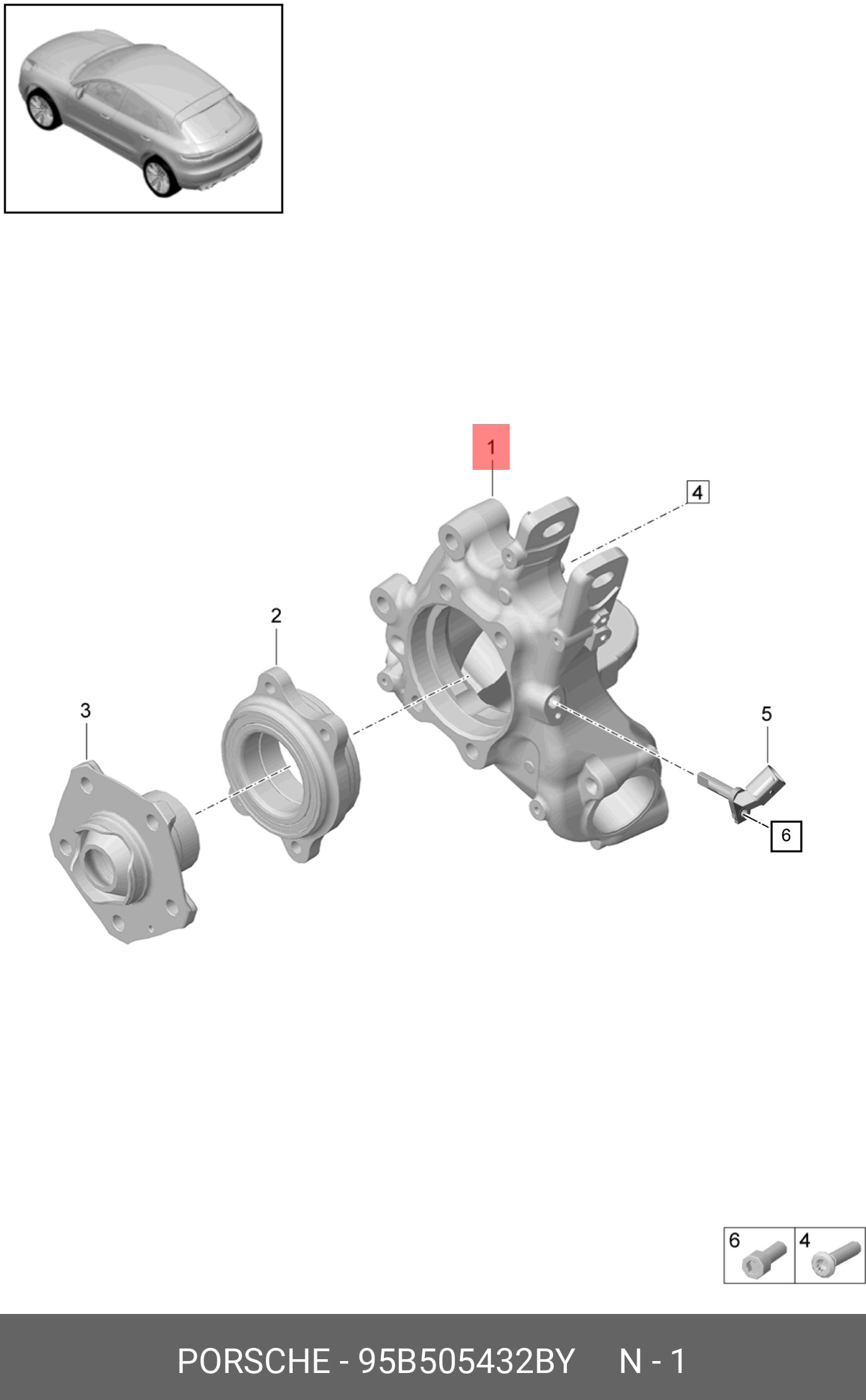 Корпус подшипника ступицы - Porsche 95B505432BY